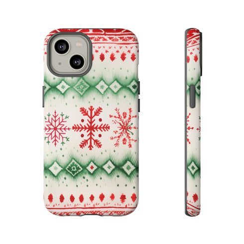 Icelandic Watercolor inspired by Christmas Sweaters - Impact Resistant Phone Case iPhone 14 Matte